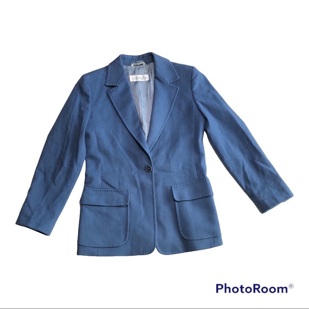 MaxMara Blue Single-Button Blazer